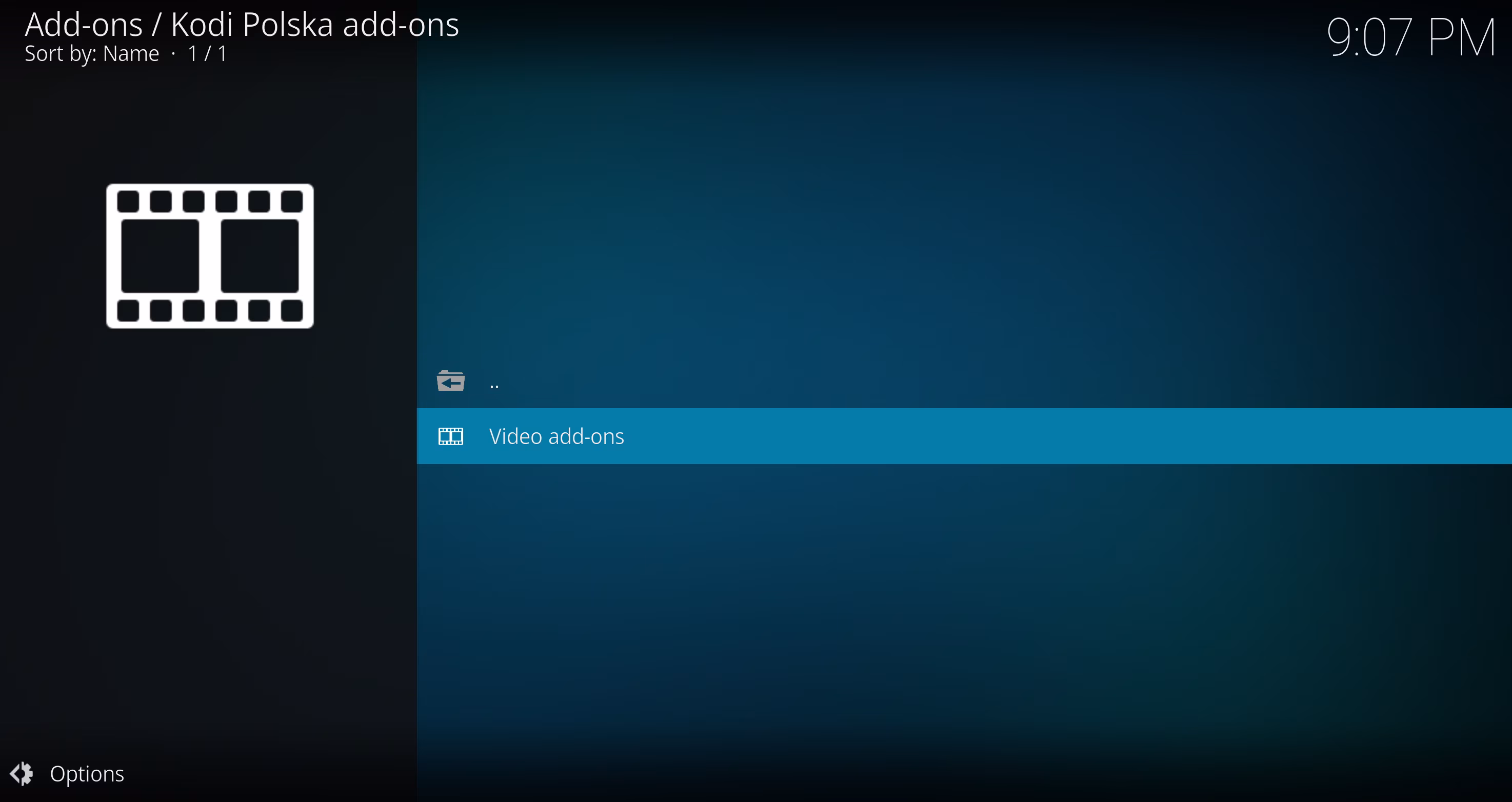 Kodi wybór typu dodatku